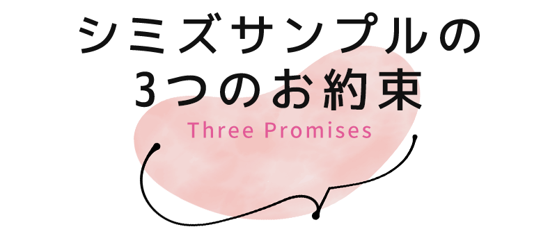 シミズサンプルの3つのお約束